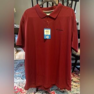 Columbia’s Men’s Polo.  Brand new with tags.  Size XXL.  Burgundy Color (wine)